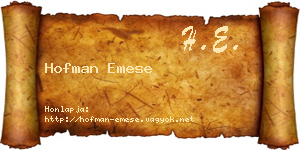 Hofman Emese névjegykártya